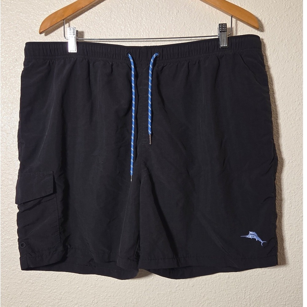 Tommy Bahama Naples Happy Go  Relax Black Cargo 6" Inseam Swim Trunks Men's XL